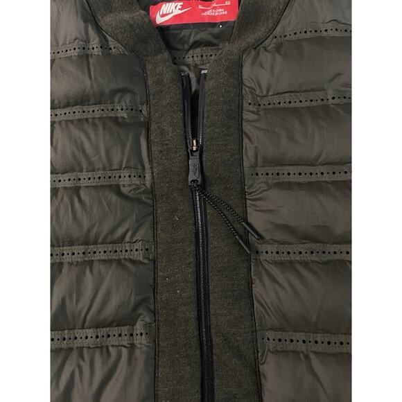 Nike Wmn's Tech Fleece Aeroloft Bomber Jacket Olive Sz XL - Picture 3 of 8